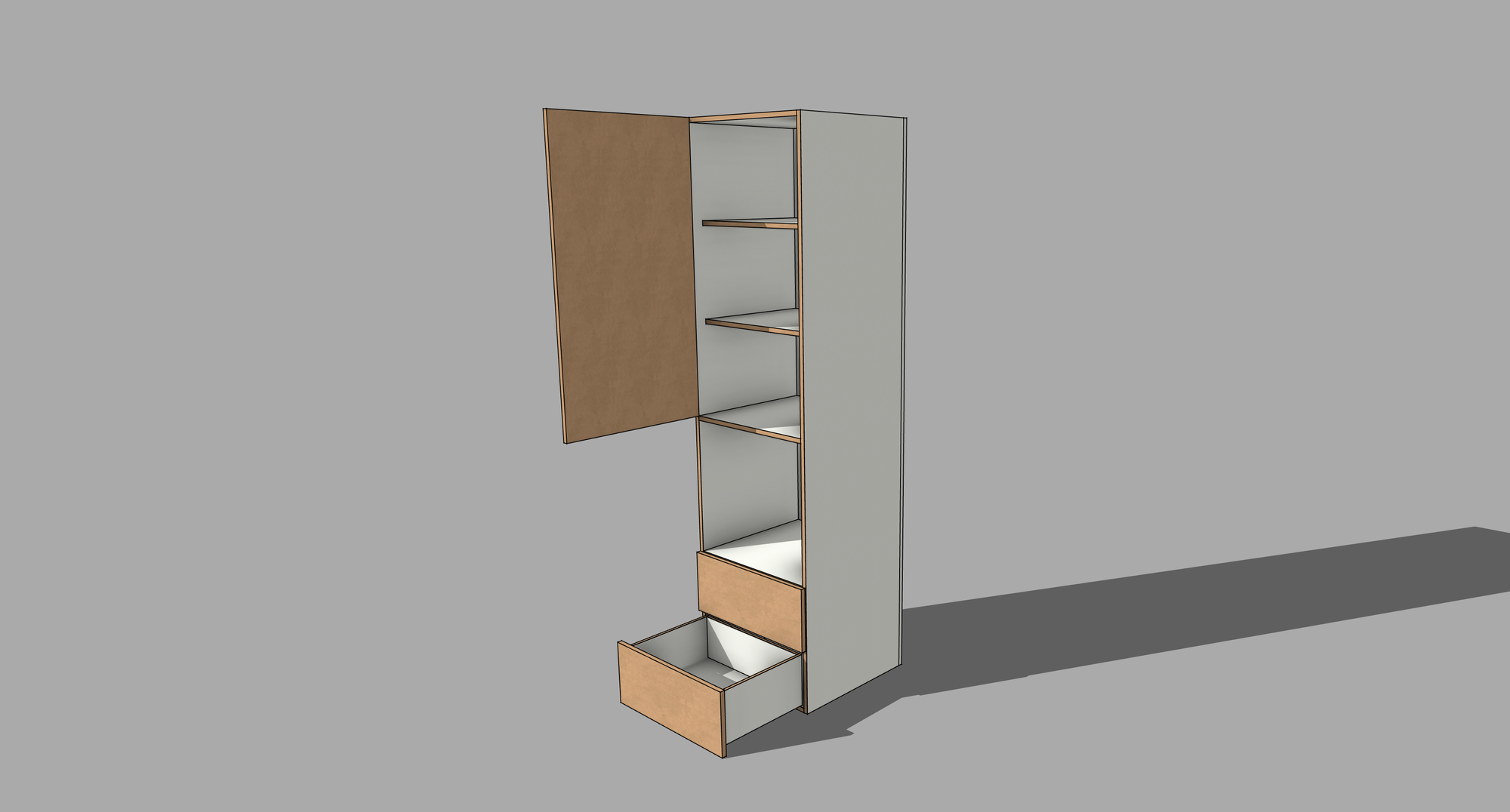 FRM_OVEN_2DRW_LH [OVEN 2 DRAWERS 3 SHELF ABOVE]