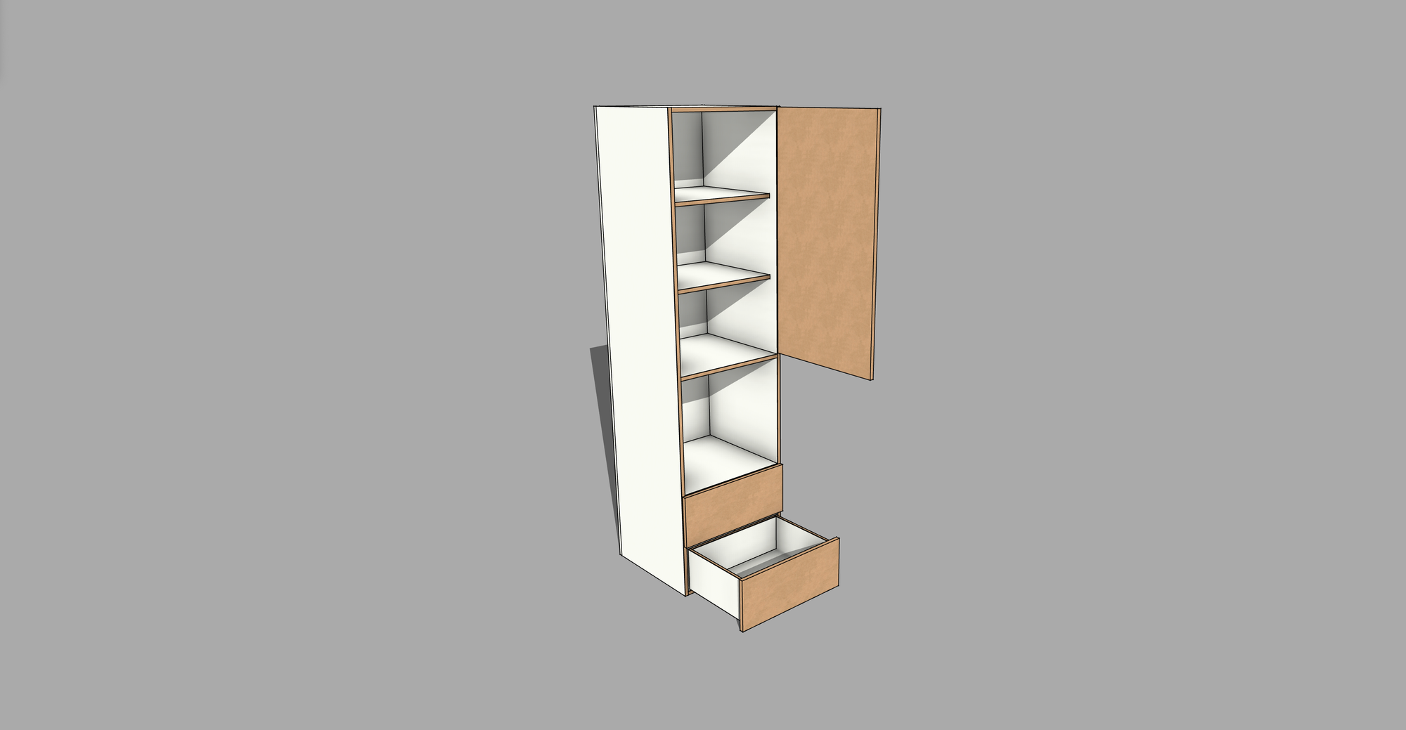 FRM_OVEN_2DRW_RH [OVEN 2 DRAWERS 3 SHELF ABOVE]